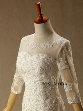 Load image into Gallery viewer, rosemoda-three-quarter-lace-mermaid-wedding-dress-e.jpg