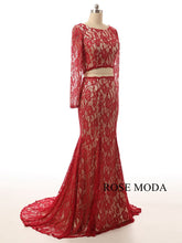 Load image into Gallery viewer, rosemoda-two-pieces-burgundy-prom-dress-c.jpg