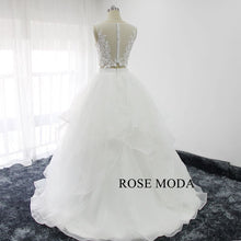 Load image into Gallery viewer, rosemoda-two-pieces-illusion-top-with-detachable-ruffled-organza-skirt-wedding-dress-c.jpg