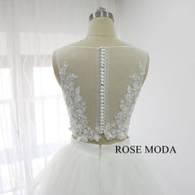 Load image into Gallery viewer, rosemoda-two-pieces-illusion-top-with-detachable-ruffled-organza-skirt-wedding-dress-e.jpg
