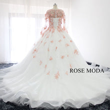 Load image into Gallery viewer, rosemoda-white-pink-organza-ball-gown-wedding-dress-g.jpg