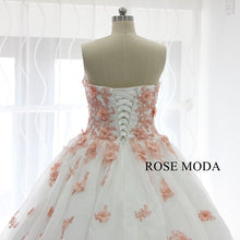 Load image into Gallery viewer, rosemoda-white-pink-organza-ball-gown-wedding-dress-k.jpg