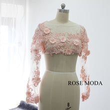 Load image into Gallery viewer, rosemoda-white-pink-organza-ball-gown-wedding-dress-m.jpg