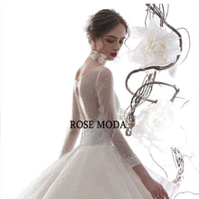 Load image into Gallery viewer, Rosemoda Long Sleeve Beading Ball Gown Wedding Dress
