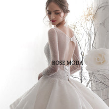 Load image into Gallery viewer, Rosemoda Long Sleeve Beading Ball Gown Wedding Dress
