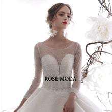 Load image into Gallery viewer, Rosemoda Long Sleeve Beading Ball Gown Wedding Dress
