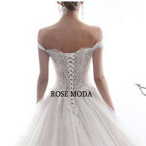 RoseModaLuxuryOfftheShoulderFrenchLaceWeddingDressIvoryandChampagnePrincessBallGownLongTrain-f.jpg