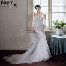 Load image into Gallery viewer, Rosemoda Heavy Beaded Mermaid Wedding Dress With Removable Sleeve
