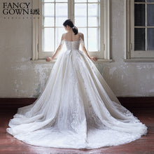 Load image into Gallery viewer, Rosemoda Embroidered Lace Illusion Ball Gown Wedding Dress
