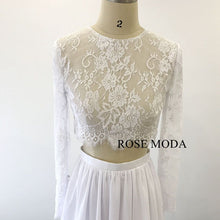 Load image into Gallery viewer, rosemoda-2-pieces-lace-chiffon-wedding-dress-b.jpg
