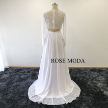 Load image into Gallery viewer, rosemoda-2-pieces-lace-chiffon-wedding-dress-c.jpg
