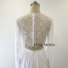 Load image into Gallery viewer, rosemoda-2-pieces-lace-chiffon-wedding-dress-d.jpg
