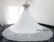 Load image into Gallery viewer, rosemoda-3d-lace-flower-ball-gown-wedding-dress-e.jpg
