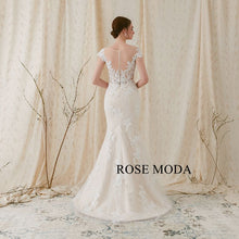 Load image into Gallery viewer, Rosemoda Sheath Lace Wedding Dress with Removable A Line Skirt
