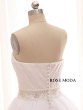 Load image into Gallery viewer, Rosemoda Ruched Bodice Ball Gown Wedding Dress with Delicate Beading at Waist
