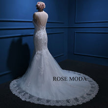 Load image into Gallery viewer, rosemoda-bateau-pearl-lace-mermaid-wedding-dress-d.jpg
