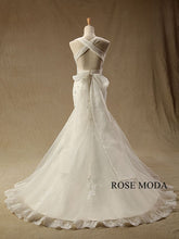 Load image into Gallery viewer, rosemoda-beaded-lace-mermaid-wedding-dress-with-strap-c.jpg
