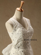 Load image into Gallery viewer, rosemoda-beaded-lace-mermaid-wedding-dress-with-strap-e.jpg
