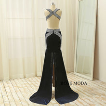 Load image into Gallery viewer, rosemoda-beaded-velvet-slit-prom-dress-c.jpg
