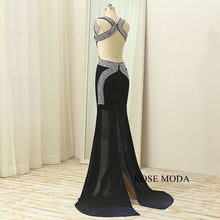 Load image into Gallery viewer, rosemoda-beaded-velvet-slit-prom-dress-d.jpg
