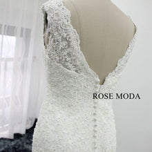 Load image into Gallery viewer, rosemoda-cap-sleeve-beaded-lace-mermaid-wedding-dress-f.jpg
