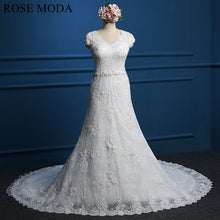 Load image into Gallery viewer, rosemoda-cap-sleeve-fitted-a-line-lace-wedding-dress-a.jpg
