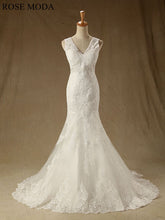 Load image into Gallery viewer, rosemoda-cap-sleeve-lace-mermaid-wedding-dress-a_aa534d6e-e243-4af9-9dc1-d793fdda10f1.jpg
