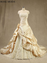 Load image into Gallery viewer, rosemoda-champagne-lace-taffeta-ball-gown-wedding-dress-a.jpg
