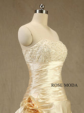 Load image into Gallery viewer, rosemoda-champagne-lace-taffeta-ball-gown-wedding-dress-e.jpg
