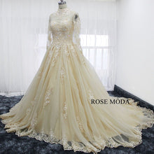 Load image into Gallery viewer, rosemoda-champagne-organza-ball-gown-wedding-dress-d.jpg
