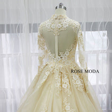 Load image into Gallery viewer, rosemoda-champagne-organza-ball-gown-wedding-dress-h.jpg
