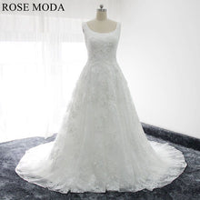 Load image into Gallery viewer, rosemoda-chantilly-lace-a-line-wedding-dress-a.jpg
