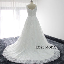 Load image into Gallery viewer, rosemoda-chantilly-lace-a-line-wedding-dress-e.jpg
