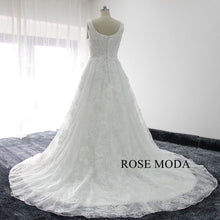 Load image into Gallery viewer, rosemoda-chantilly-lace-a-line-wedding-dress-f.jpg
