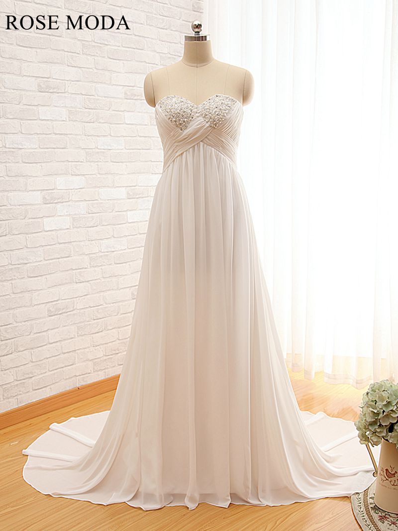 Rosemoda Rushed Bodice Chiffon Empire Wedding Dress