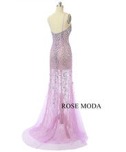 Load image into Gallery viewer, rosemoda-crystal-lace-illusion-purple-evening-dress-c.jpg
