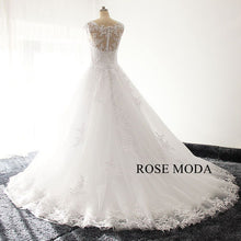 Load image into Gallery viewer, rosemoda-dropped-lace-a-line-wedding-dress-f.jpg
