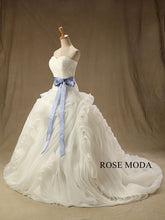 Load image into Gallery viewer, rosemoda-dropped-pleated-ruffled-organza-ball-gown-wedding-dress-b.jpg
