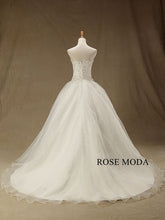 Load image into Gallery viewer, rosemoda-dropped-waist-a-line-organza-wedding-dress-c.jpg
