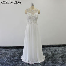 Load image into Gallery viewer, rosemoda-elegant-beaded-chiffon-wedding-dress-a.jpg
