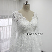 Load image into Gallery viewer, rosemoda-empire-long-sleeve-lace-wedding-dress-d.jpg
