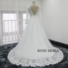 Load image into Gallery viewer, rosemoda-empire-long-sleeve-lace-wedding-dress-f.jpg
