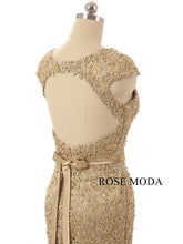 Load image into Gallery viewer, rosemoda-gold-beaded-lace-mother-dress-d.jpg
