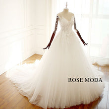 Load image into Gallery viewer, rosemoda-half-sleeve-lace-ball-gown-wedding-dress-b.jpg
