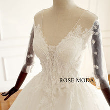 Load image into Gallery viewer, rosemoda-half-sleeve-lace-ball-gown-wedding-dress-f.jpg
