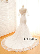 Load image into Gallery viewer, rosemoda-half-sleeve-lace-mermaid-weddingdress-e.jpg
