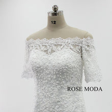 Load image into Gallery viewer, rosemoda-half-sleeve-pearl-lace-mermaid-wedding-dress-c.jpg
