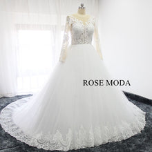 Load image into Gallery viewer, rosemoda-illusion-ball-gown-wedding-dress-with-long-sleeve-e.jpg
