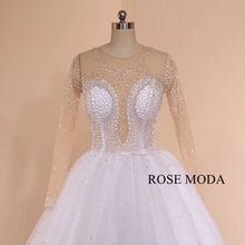 Load image into Gallery viewer, rosemoda-illusion-rhinestones-bodice-ball-gown-wedding-dress-e.jpg
