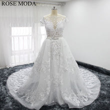 Load image into Gallery viewer, rosemoda-illusion-sheath-lace-wedding-dress-with-detachable-skirt-a.jpg
